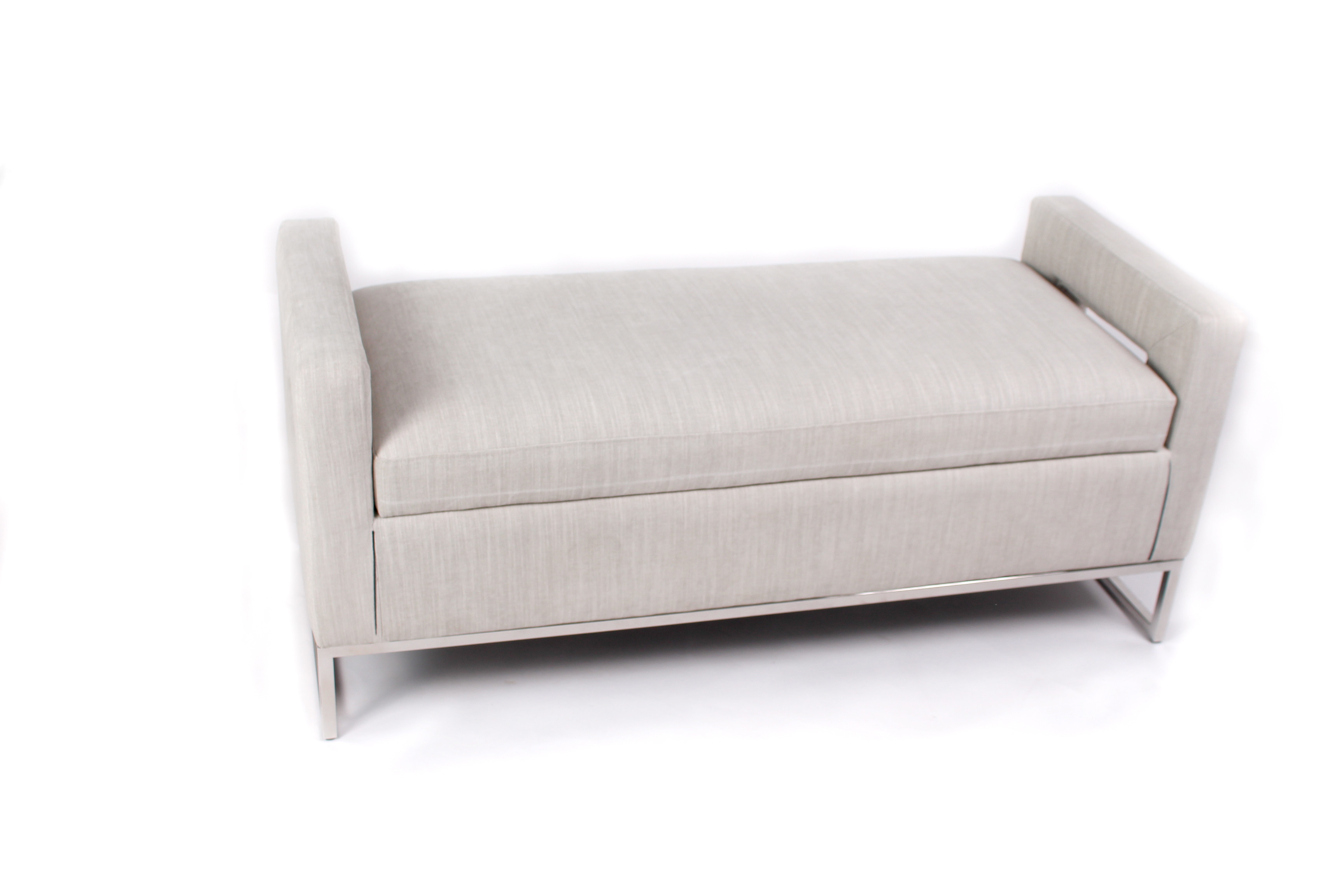 wholesale home furniture mental stainless steel folding ottoman storage seating bench seat, solid wood bench