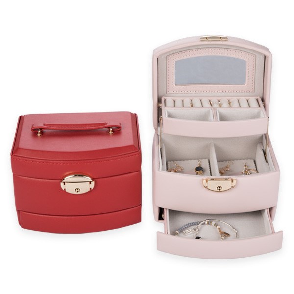 fashion recycled jewelry display cases wholesale jewelry Case Leather Organizer Girls Box