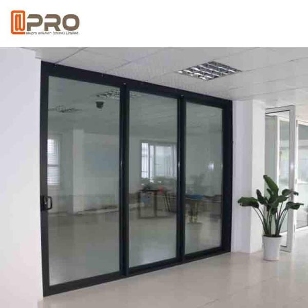 Powder Coated Bullet Proof Aluminium Sliding Glass Doors Customized Size corner