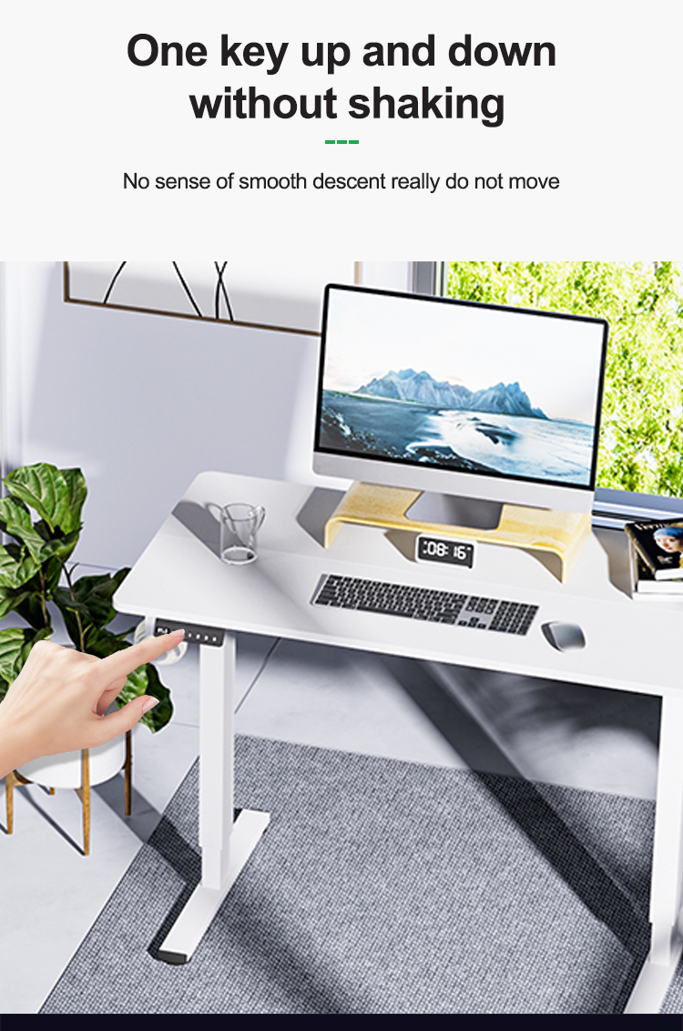 Home Office Electronic Dual Motor Sit Stand Desk with Metal Frame and Height Control
