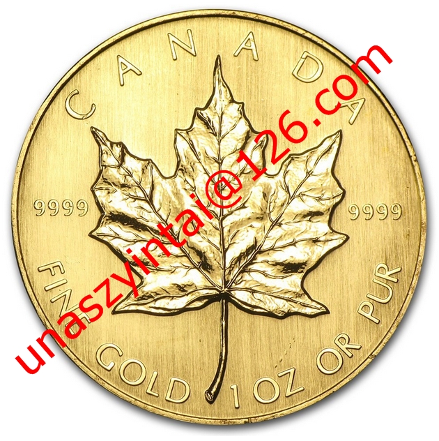 Non Magnetic Canada Elizabeth Maple Leaf Gold Plated coin