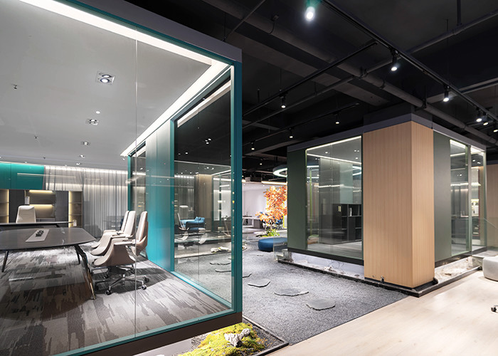 Aluminum Framed Glass Partition Walls Enhanced Profile Demountable Wall Partition