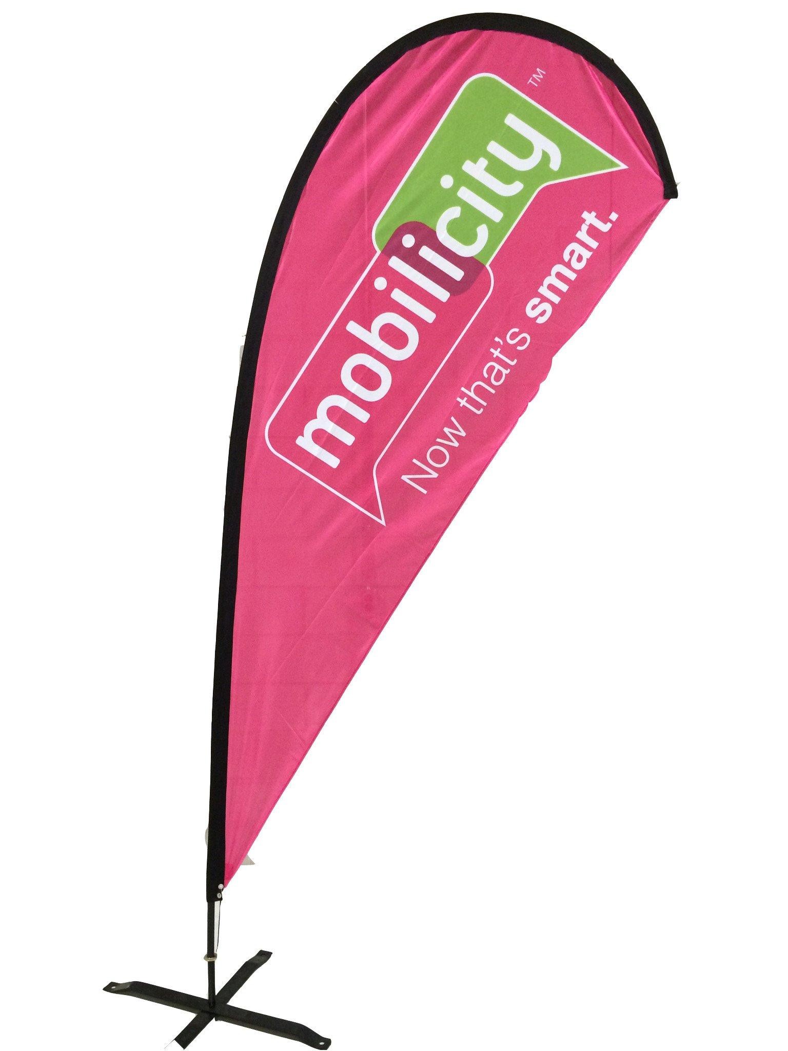 Washable Outdoor Teardrop Advertising Flags Double Sided Printing