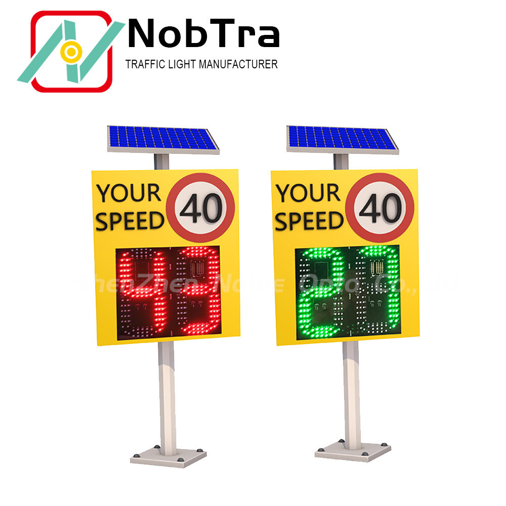 Solar Powered Led Display Pole Mount Radar Speed Sign For Speed Measurement
