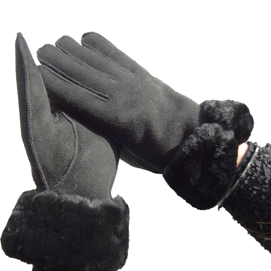Double Face Women'S Shearling Sheepskin Gloves Fashion Style Various Color