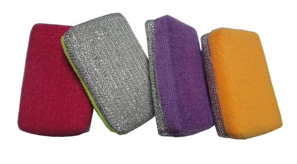 Non-Scratch Microfiber Cleaning Dishes Pad Scrub Sponges For Kitchen BathRoom