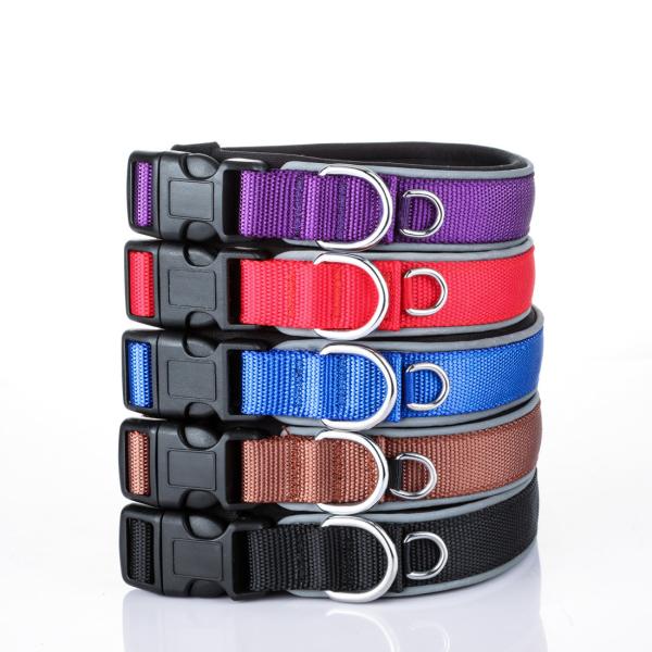 Adjustable Dog Leash Collar Chain Laser Dog nylon Lead Pet Reflective Stripe
