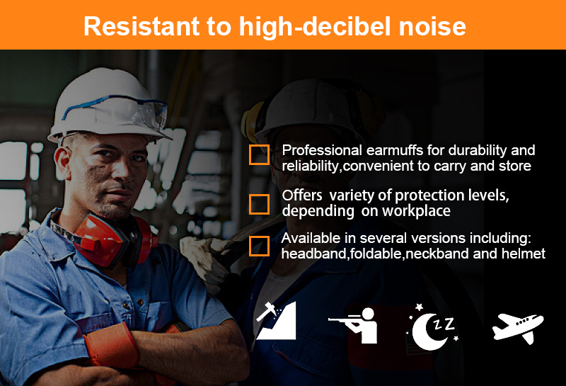 ANSI Approved Industry Lemon Yellow Color Safety Earmuffs with 26dB Adjustment Headband