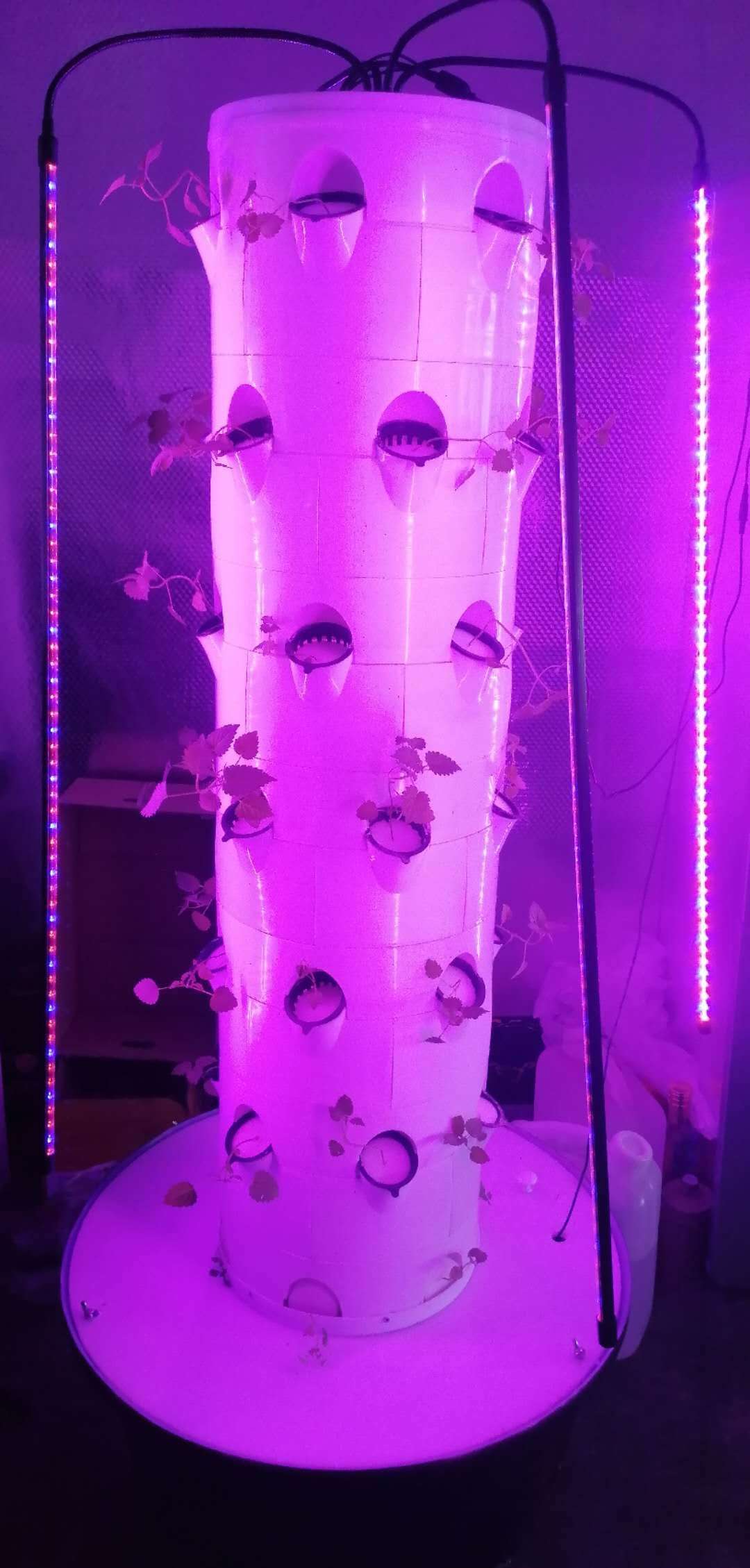 Hydroponic System Aeroponic Tower For Strawberry And Leaf Vegetables Rotating Farming