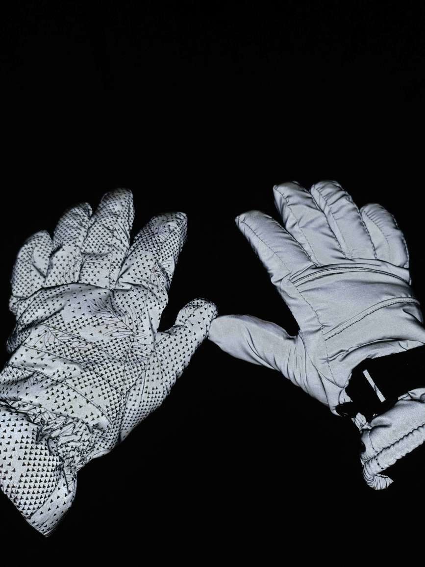 Safety Cycling Hi Vis Running Gloves Cut Resistant Goat Leather Winter Warm Acrylic Lining Work