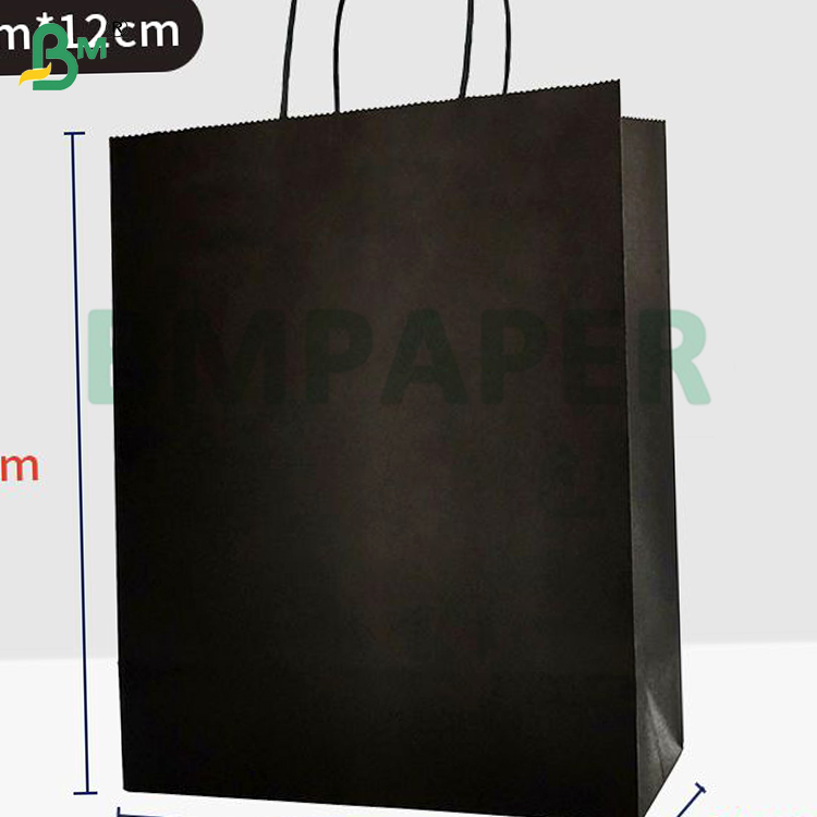 80gsm Smooth Matte Good Folding Black Kraft Paper For Gift Packing Shopping Bags