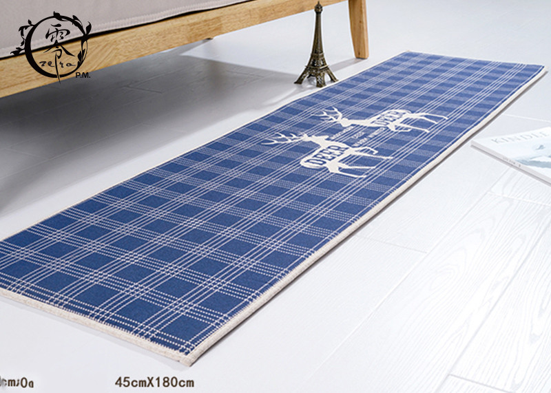 Anti Slip Rubber Kitchen Floor Mats , Christmas Deer Pattern Washable Durable Door Mat