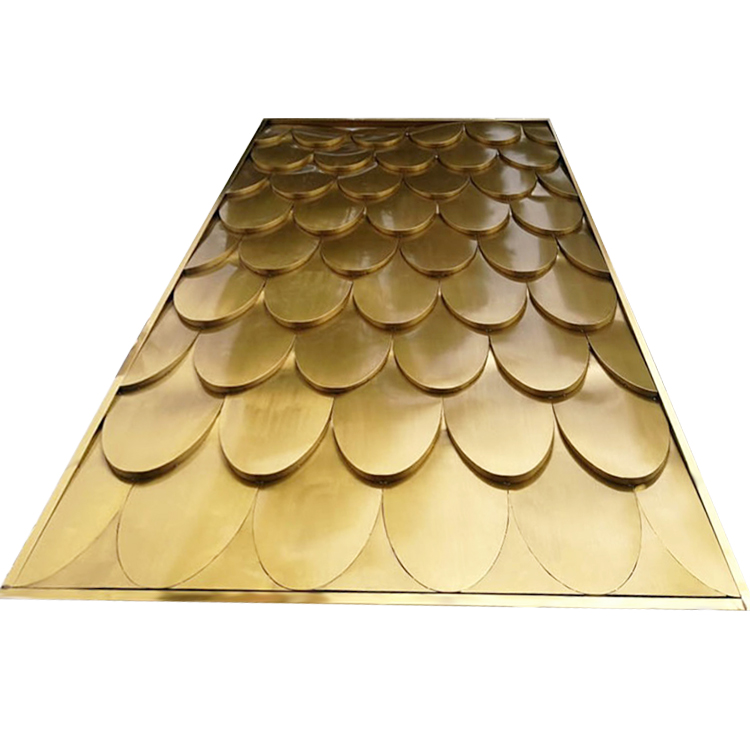 Custom metal stainless steel screens waveshape decorative room divider