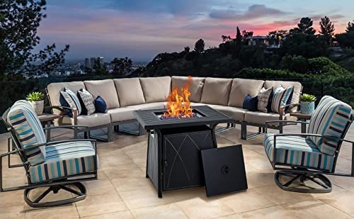 50000 BTU Classical Square Fire Pit Dining Table Outdoor Warming