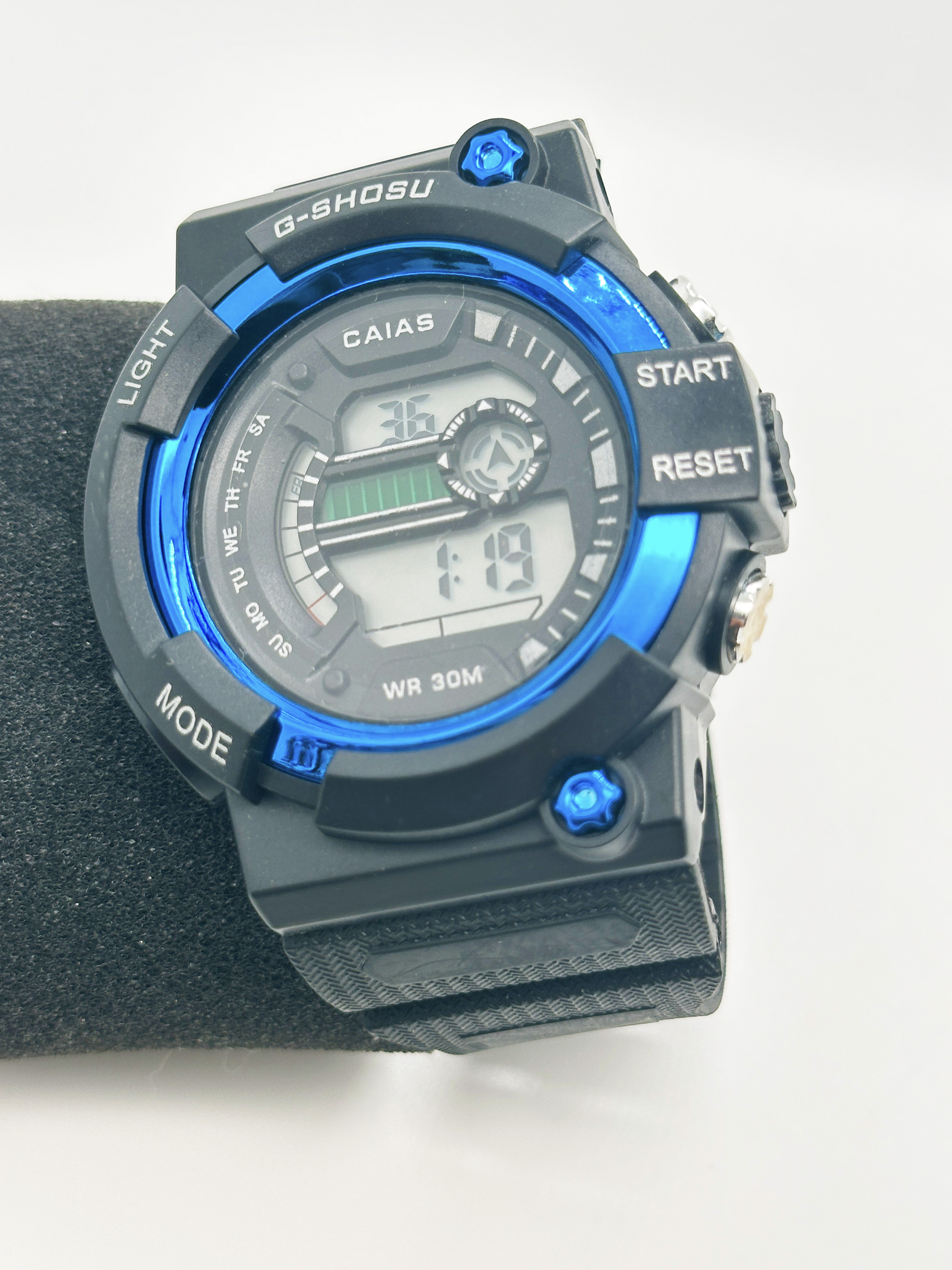 Sporty Black Dial Digital Watch with Silicone Band