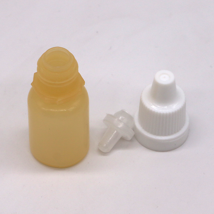 LDPE Plastic White Empty Squeezable Eye Liquid Dropper Bottle with Tamper Proof Caps 10mL