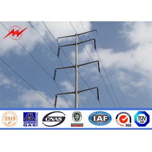 Single Circuit Electrical Power Pole With Hot Dip Galvanization Surface , ISO Certificate