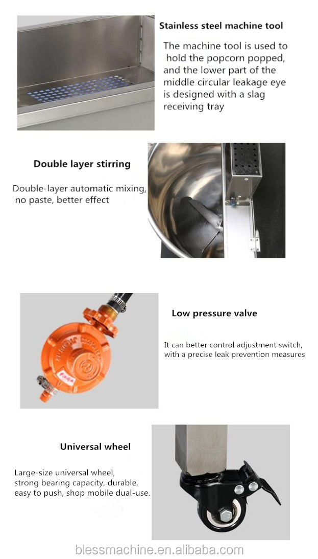 80 KG Electromagnetic Heating Corn/Rice Popcorn Processing Machine for and Efficiency