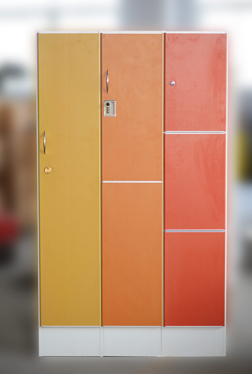E - Lock Red School Lockers , 2 Tier Swimming Pool Changing Room Lockers