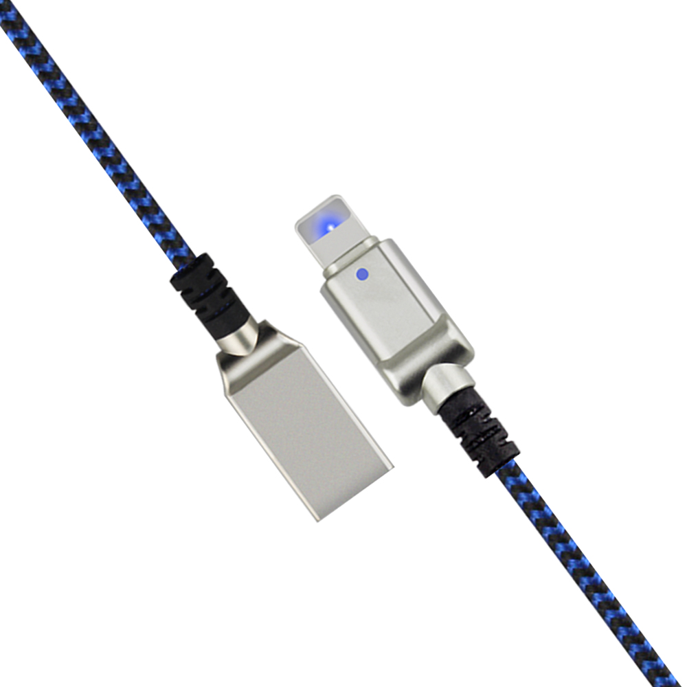Blue Data Micro USB LED Charging Cable Colorful Braided 1m 2m Fast Charging
