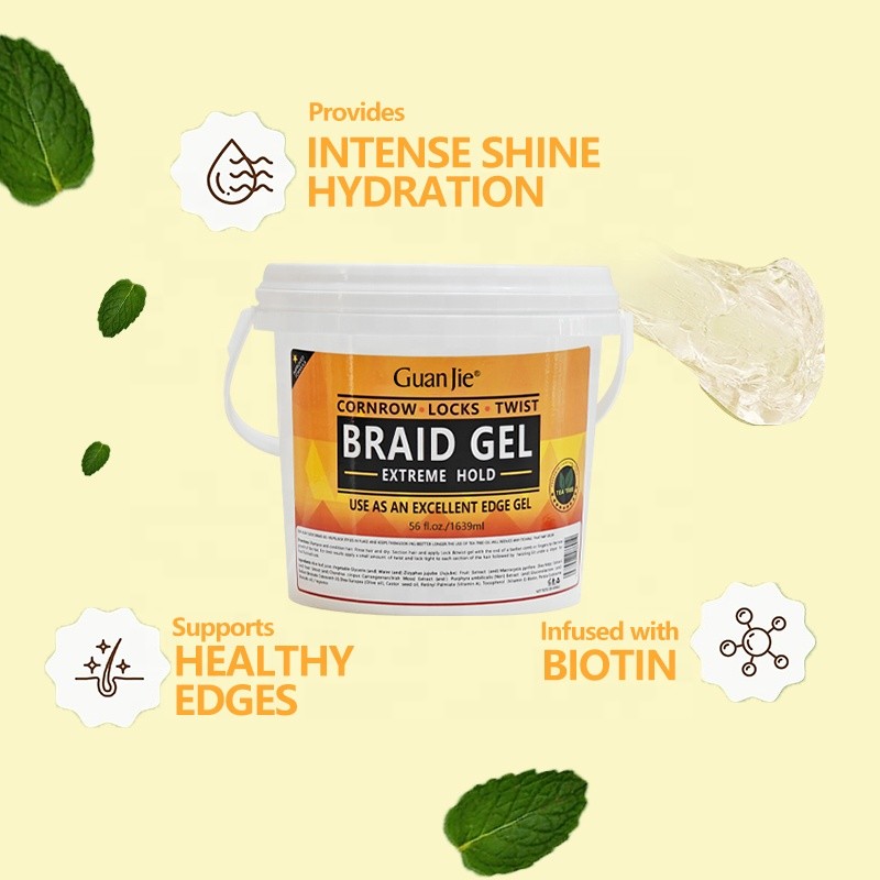 56oz Customized Label Big Size Braiding Gel Shine Jam For African Frizz Control Perfection Hair Long-lasting Styling Twist Gel