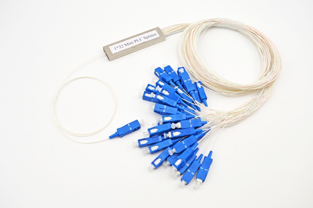 1x32 Fiber Optic Splitter / PLC Coupler / LC Splitter LC UPC Connector With Mini Tube