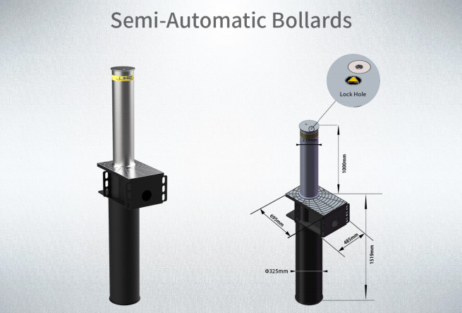 Automatic Semi Automatic Bollards For Commercial Residential Use