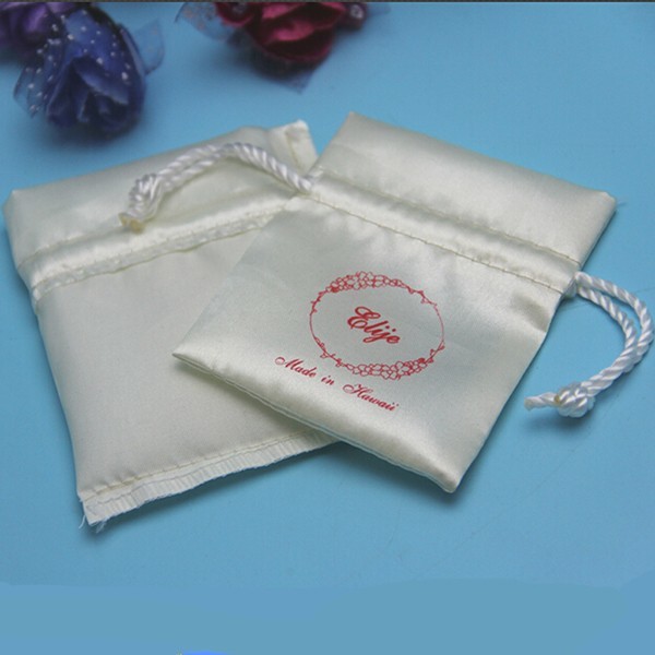 Colorful Satin Drawstring Bag Ribbon String For Soap Gift Custom Made