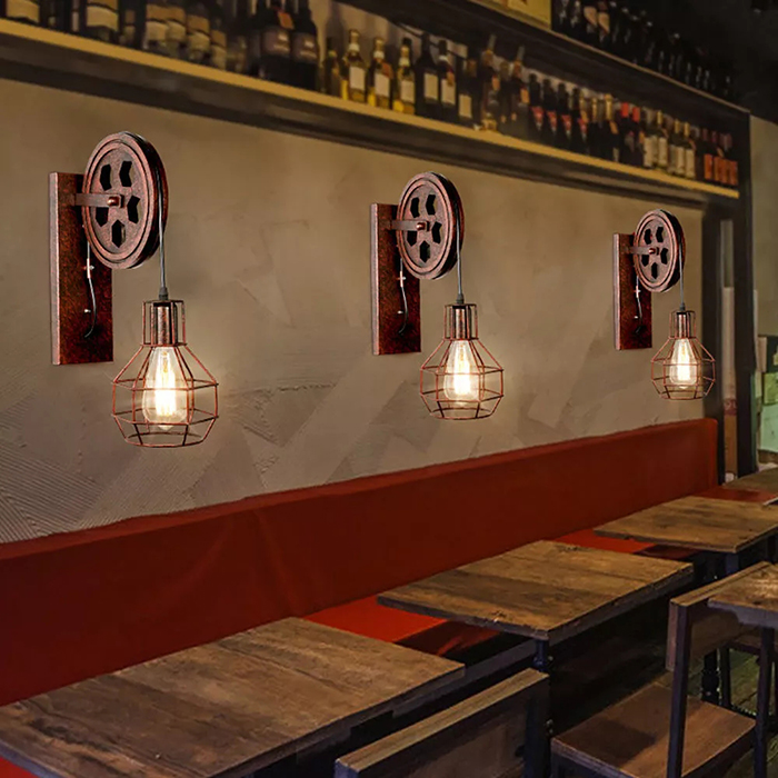Energy Saving Filament Bulb Wall Lights / Hanging Bulb Wall Light Easy Installation