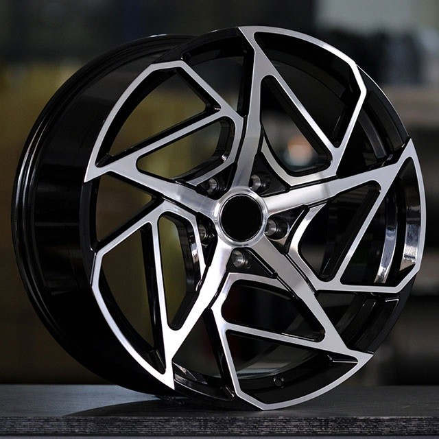 Staggered Satin Black/Machine Face model forged wheels for sale