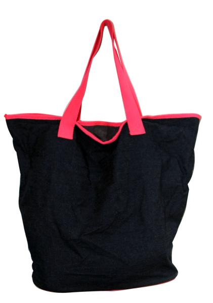 Navy Jeans Fabric Carrier Bags Plastic Seal fashion easy storage light for carry