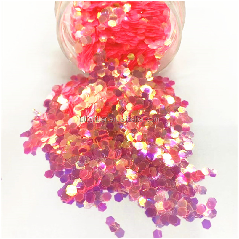 Excellent Nail Art Effect in Chunky Polyester Shifting Glitter for Mixed Chameleon Glitter