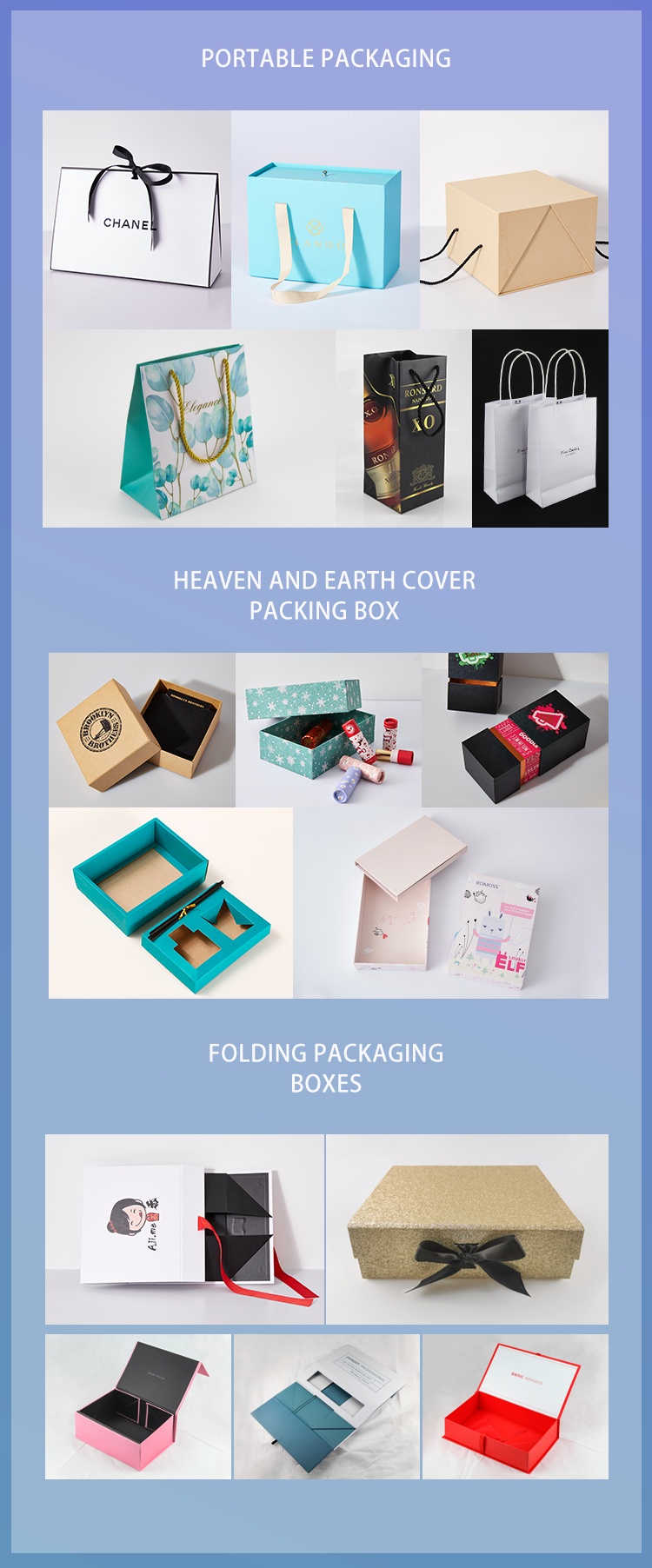 Custom Printed logo white cardboard folding box product packaging gift box