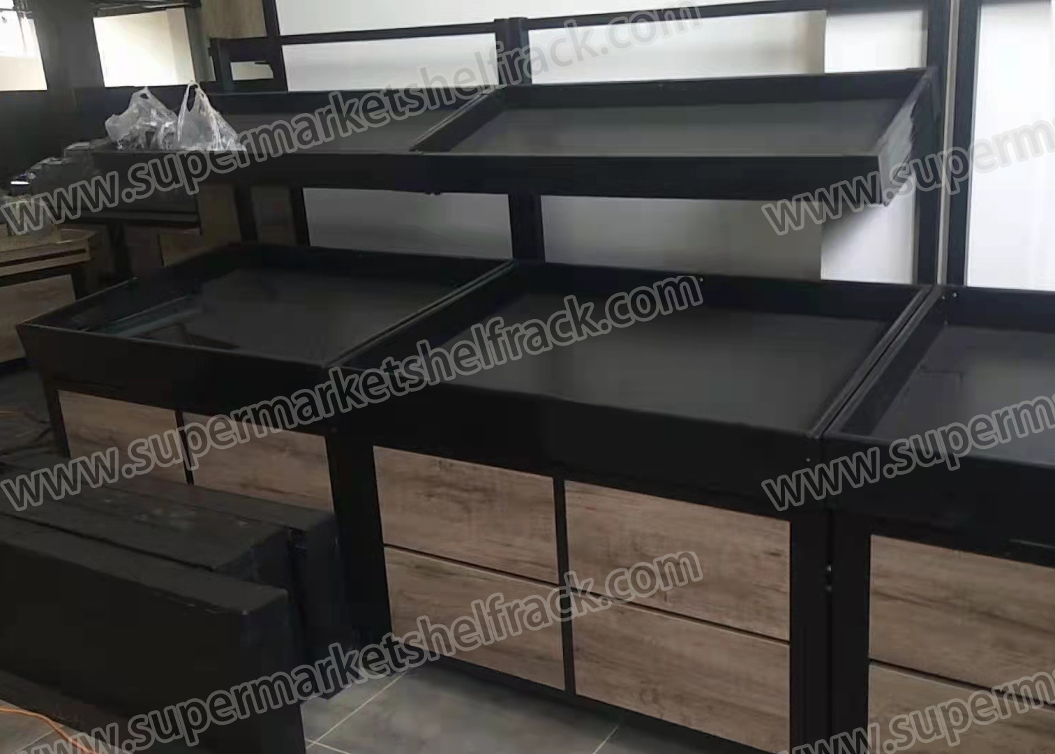 Gondola Fruit Vegetable Display Shelves For Supermarket
