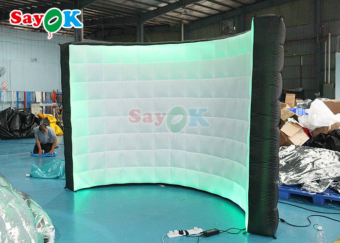 Portable Curved Inflatable Photo Booth Backdrop Wall For Exhibition