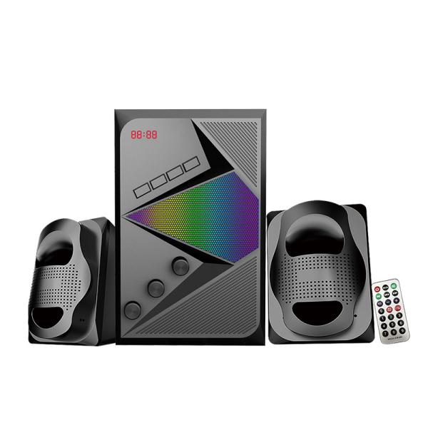 20W 5W * 2 Output Wooden Professional Audio System 2.1 USB FM BT Remote Control