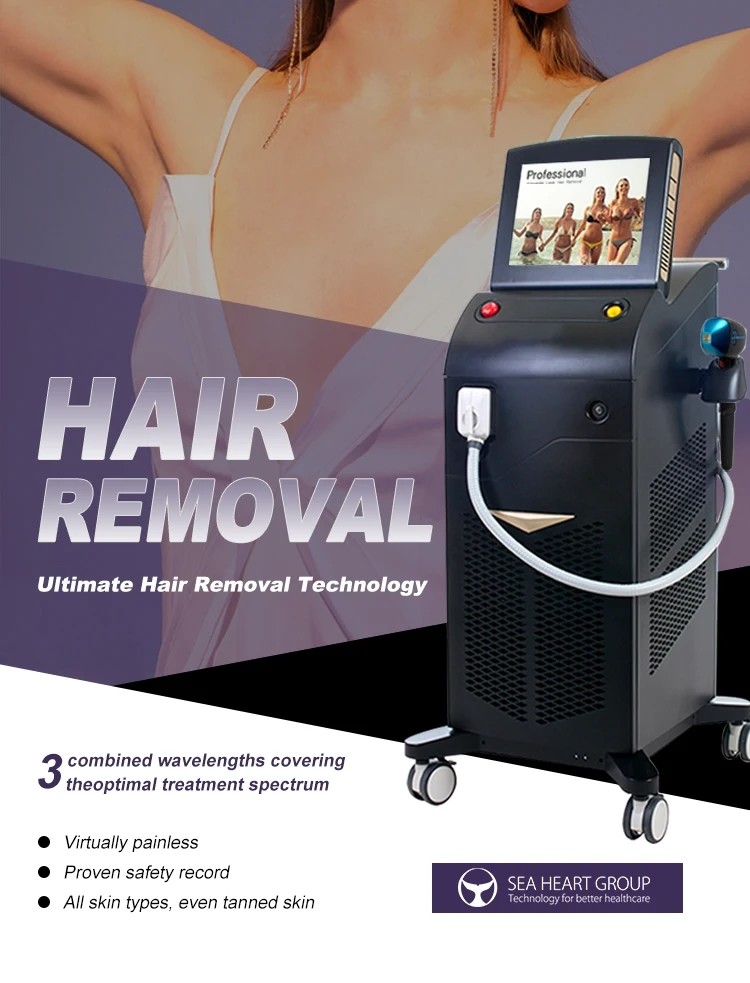 Ice Speed L 3 Wavelength Oem Commercial 808 Diode Laser Hair Removal Machine
