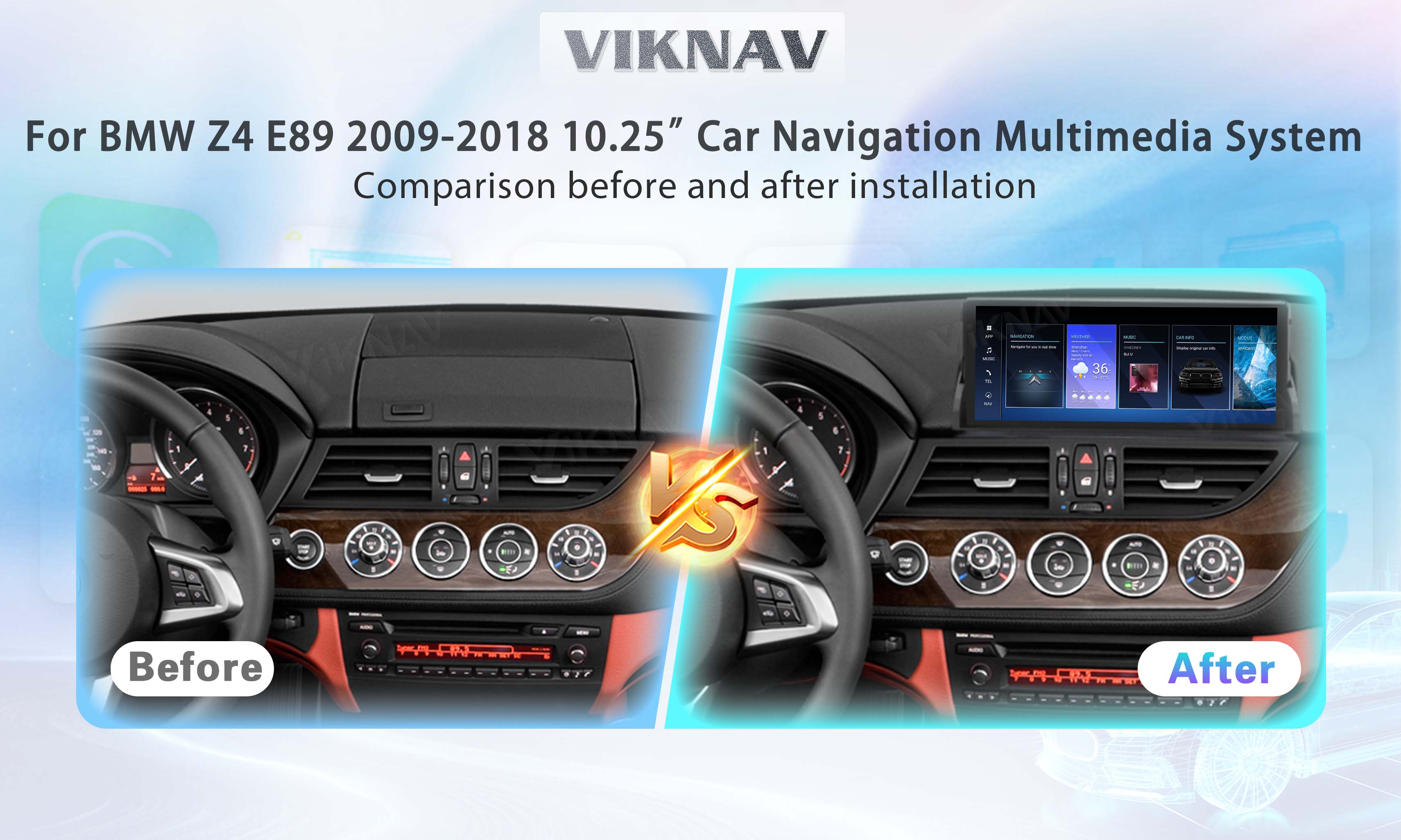 BMW Z4 E89 2009-2018 Multimedia Car Stereo GPS Navigation 2din Carplay
