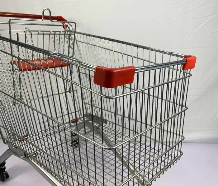 Zinc 180L Supermarket Shopping Trolley Cart For Multiple People