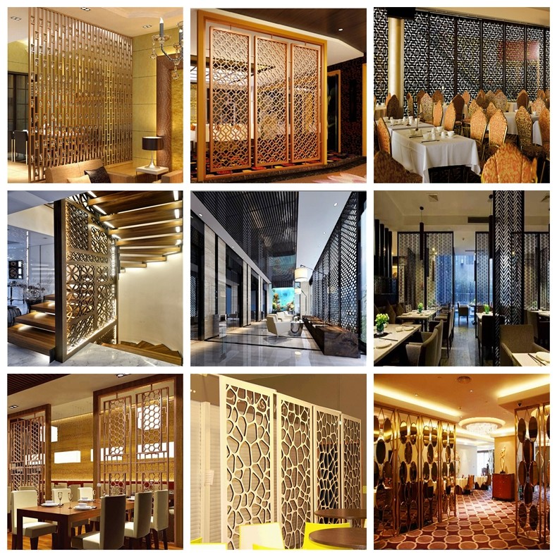Stylish Gold Stainless Steel Frame Storage Modern Furniture Screen Partition Living Room Dividers