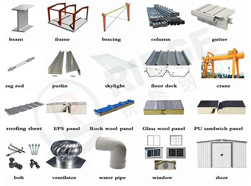 Two Storey Steel Structure Building Warehouse Prefabricated Industrial Metal Storage Sheds