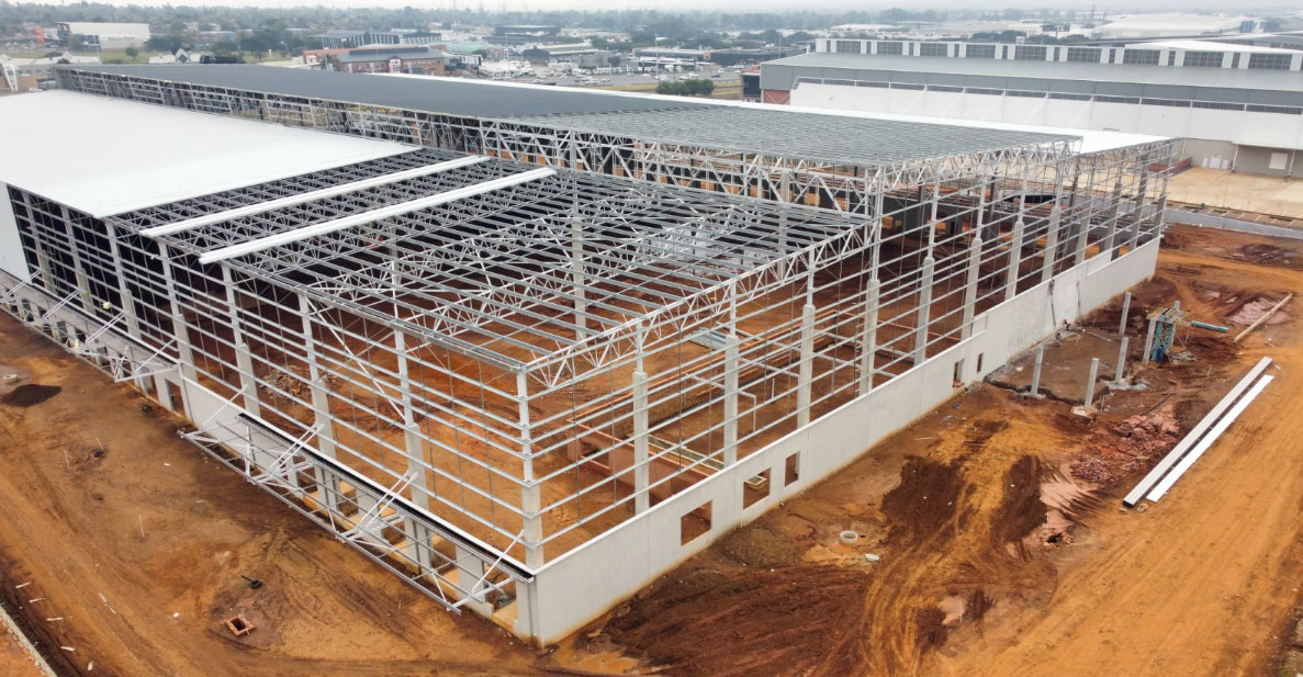 Custom Modern Prefab Metal Buildings , Frame Structure Building Construction
