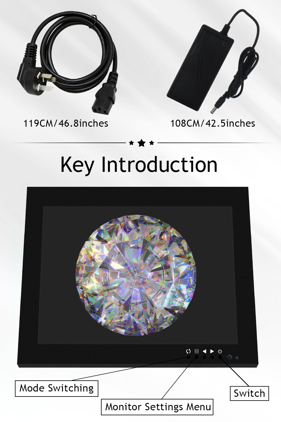 8" LCD Screen Jewelry Making Microscope 5-50mm Lens Focal Length
