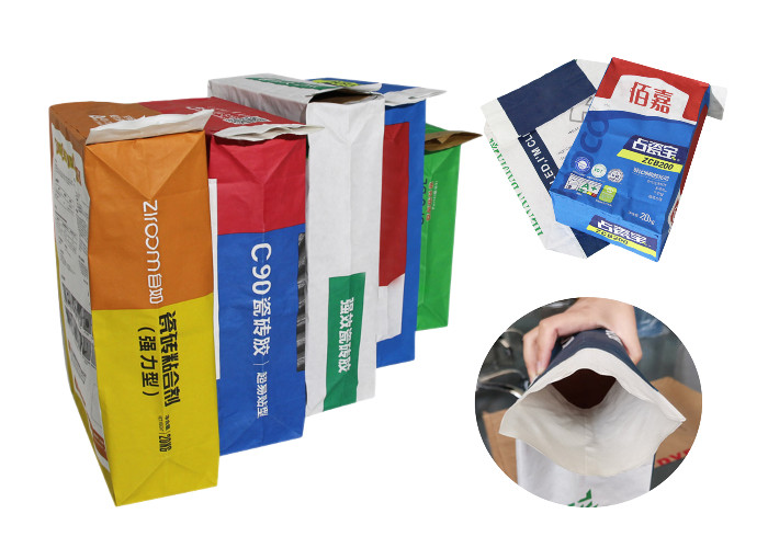 Pasted Valve Multiwall Kraft Paper Packaging Bags 25kg For Chemical Powder