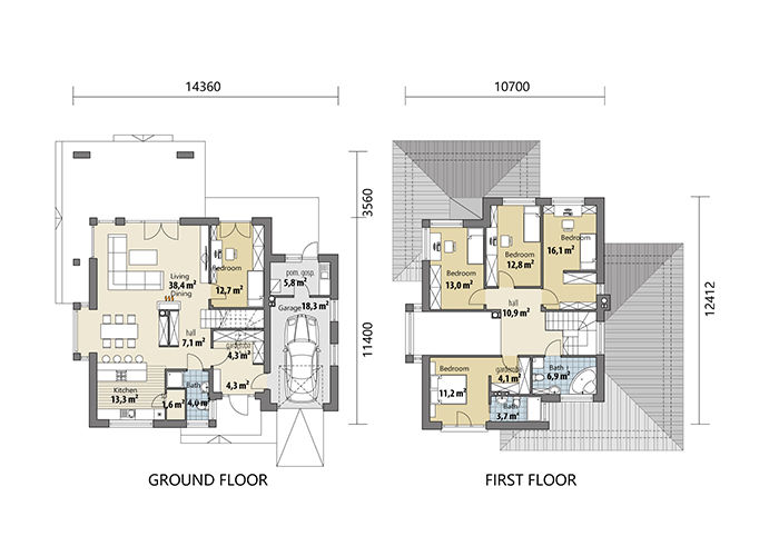 Economic Prefab Villa Prefabricated Light Steel Frame 2 Storey