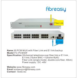 30PCM MUX with E1 link and optical link back up