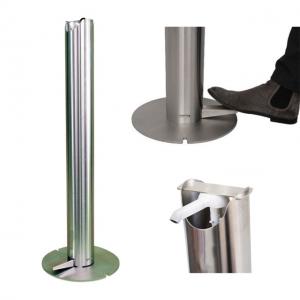 China Stainless Steel Round Tube Foot Pedal Active Sanitiser Dispenser Stand Universal Sanitizer Pedal Operated Stand on sale
