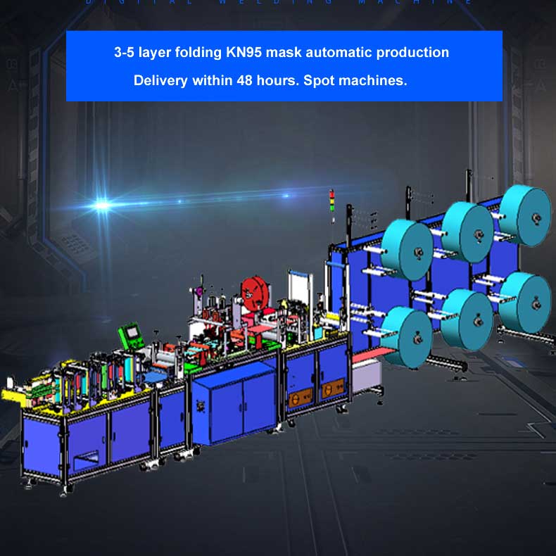 Global Warranty 100-120pcs/min semi automatic n95 mask making machine N95 face mask machine
