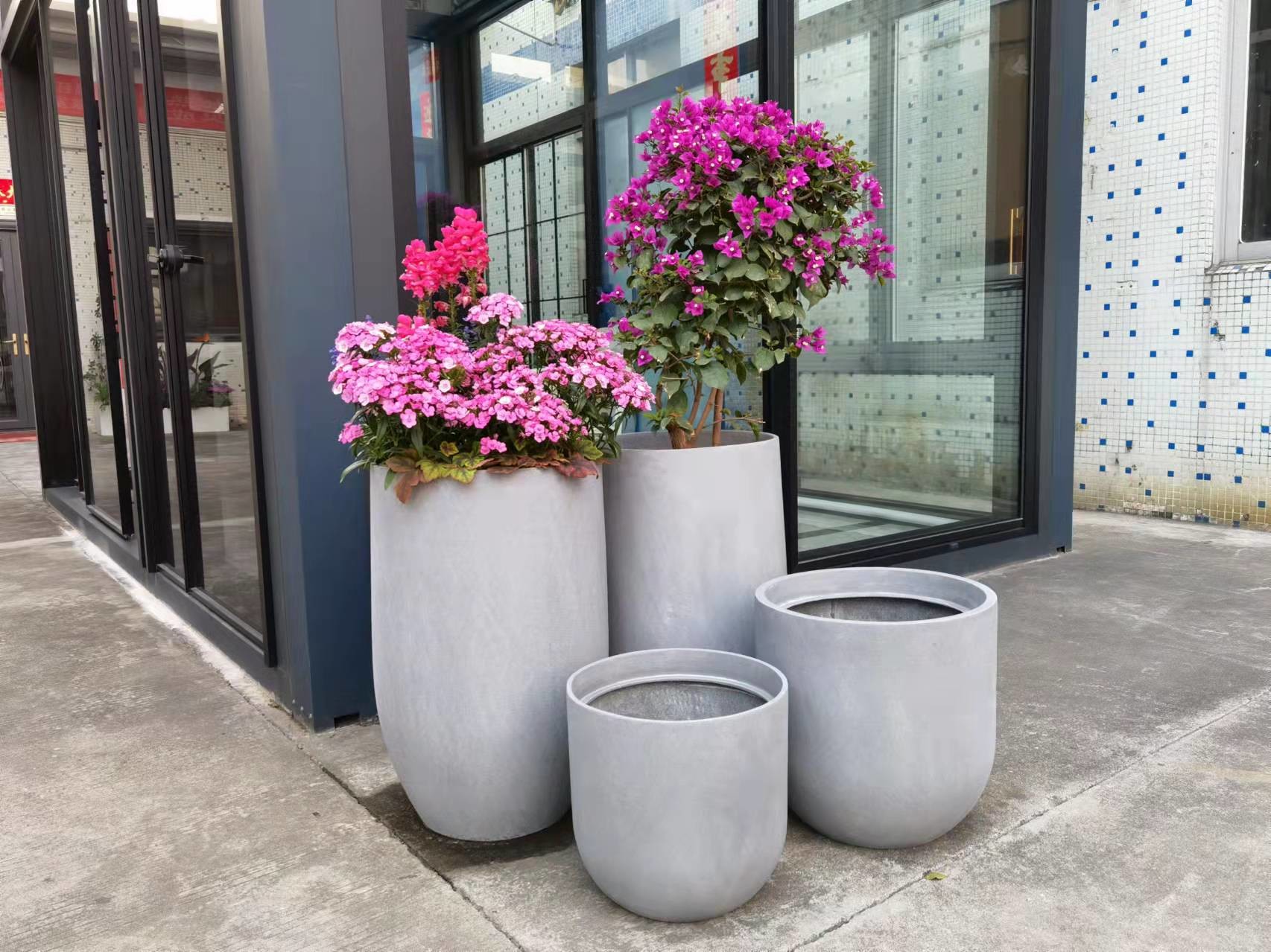 Strong Fiberglass Flower Pots Light Weight GRP Planter Box For Outdoor Indoor Decor