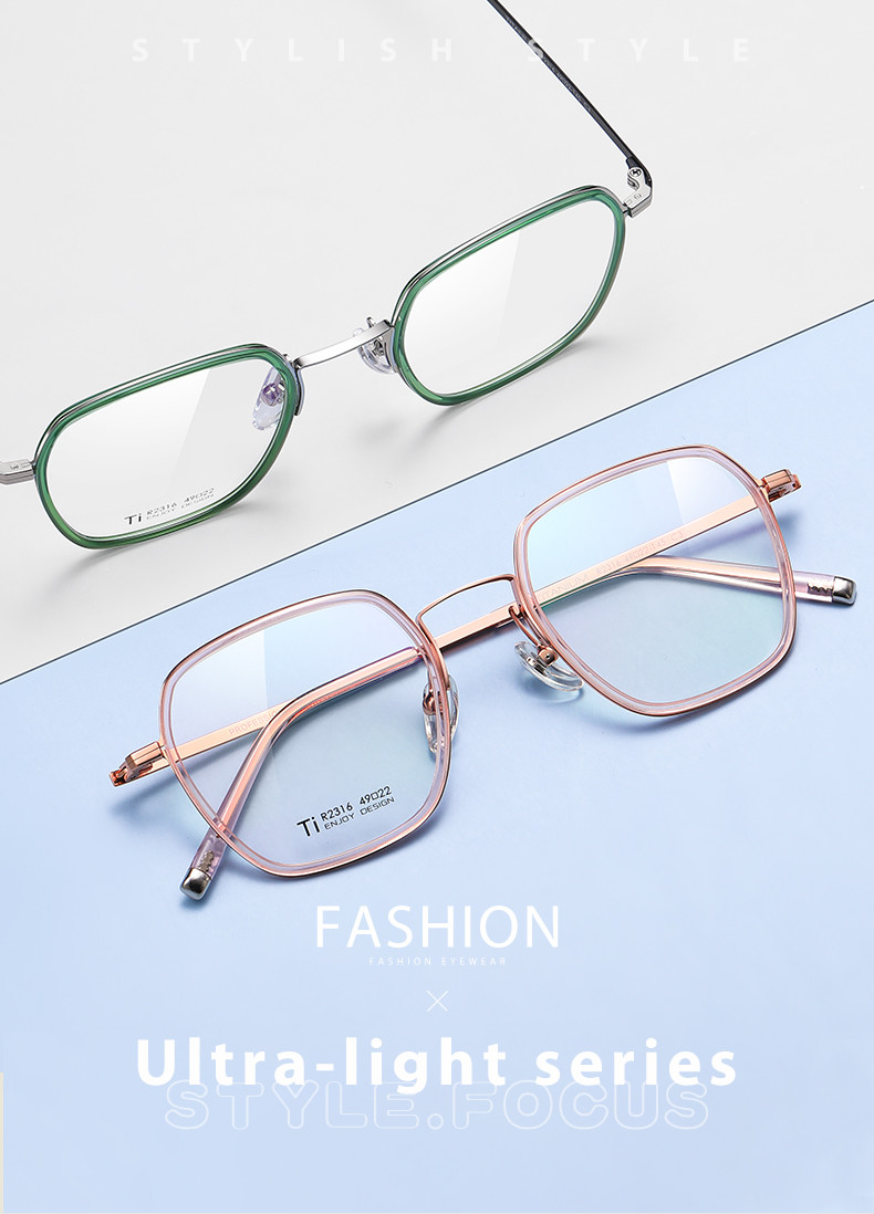 OEM Acetate Titanium Reading Glasses Customizable Anti Blue Light